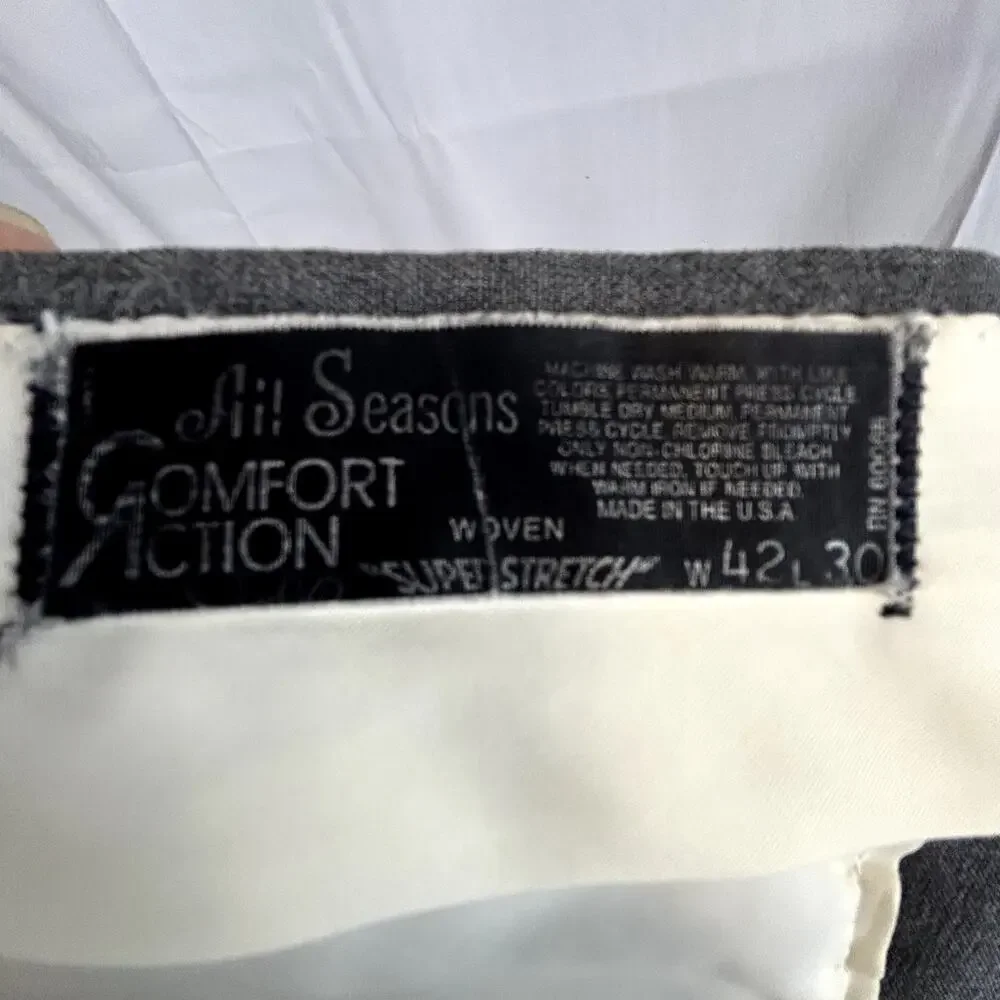SKU2533 All Seasons Comfort Action Men's Gray Super Stretch Slacks
